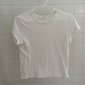 Reformation jeans white cotton cropped t